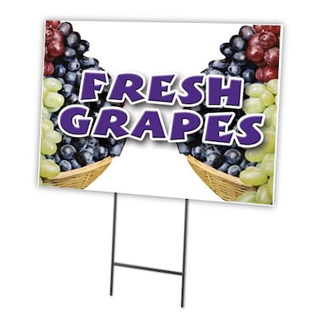 Fresh Grapes Yard Sign & Stake Outdoor Plastic Coroplast Window